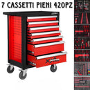 Carrello Portautensili con serratura 420-pezzi 7 Cassetti
